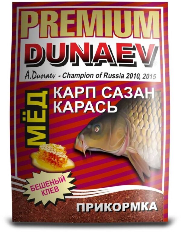 Летняя прикормка «DUNAEV-PREMIUM» Карп-Сазан Мед красная